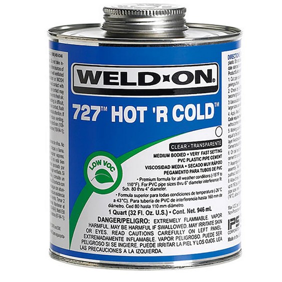 727 Hot 'R Cold Clear PVC Cement - Irrigation