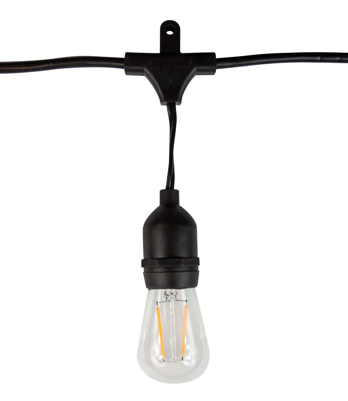 48' Bistro Lighting Wire E26 24" Spacing, 600W Max, Black - Landscape Lighting