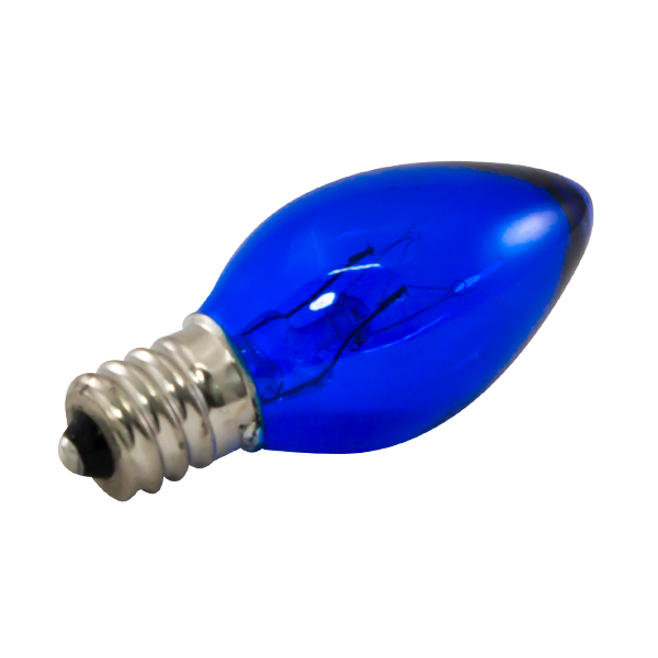 C9 Blue LED Bulb - Faceted 0.8W - Dimmable - Landscape Lighting