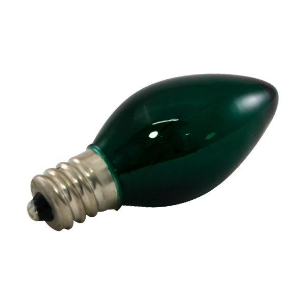 C7 Green LED Bulb - Faceted 0.8W - Dimmable - Landscape Lighting