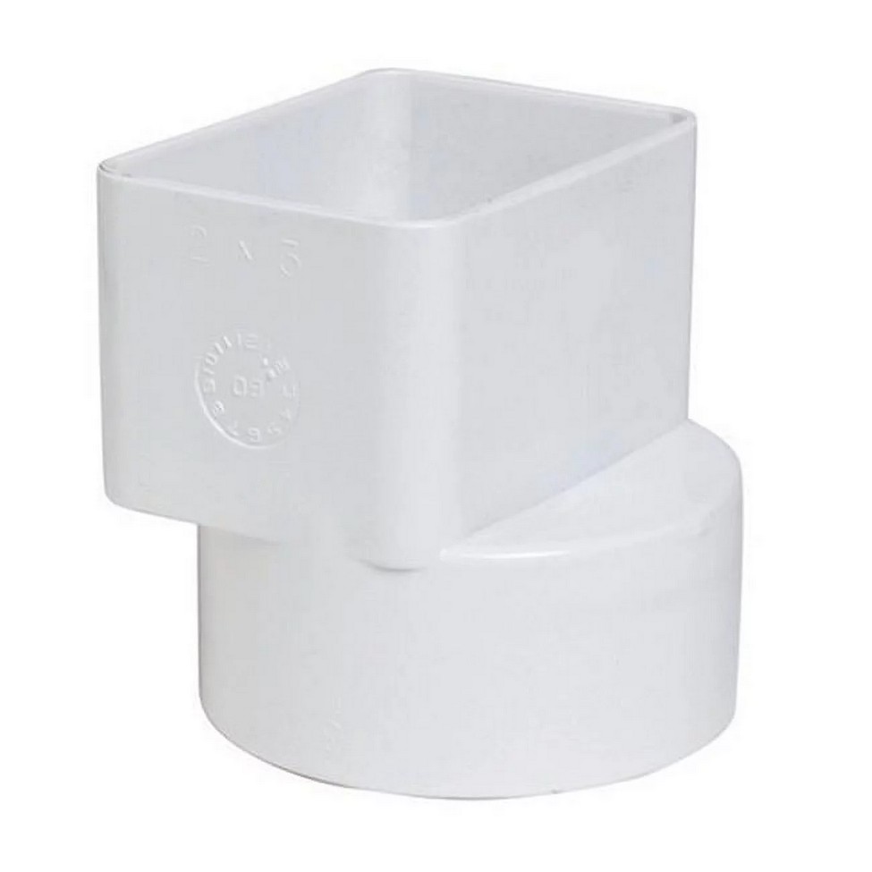 2" X 3" X 4" Downspout Adapter (Flushmount Downspout X Sewer) - Landscaping